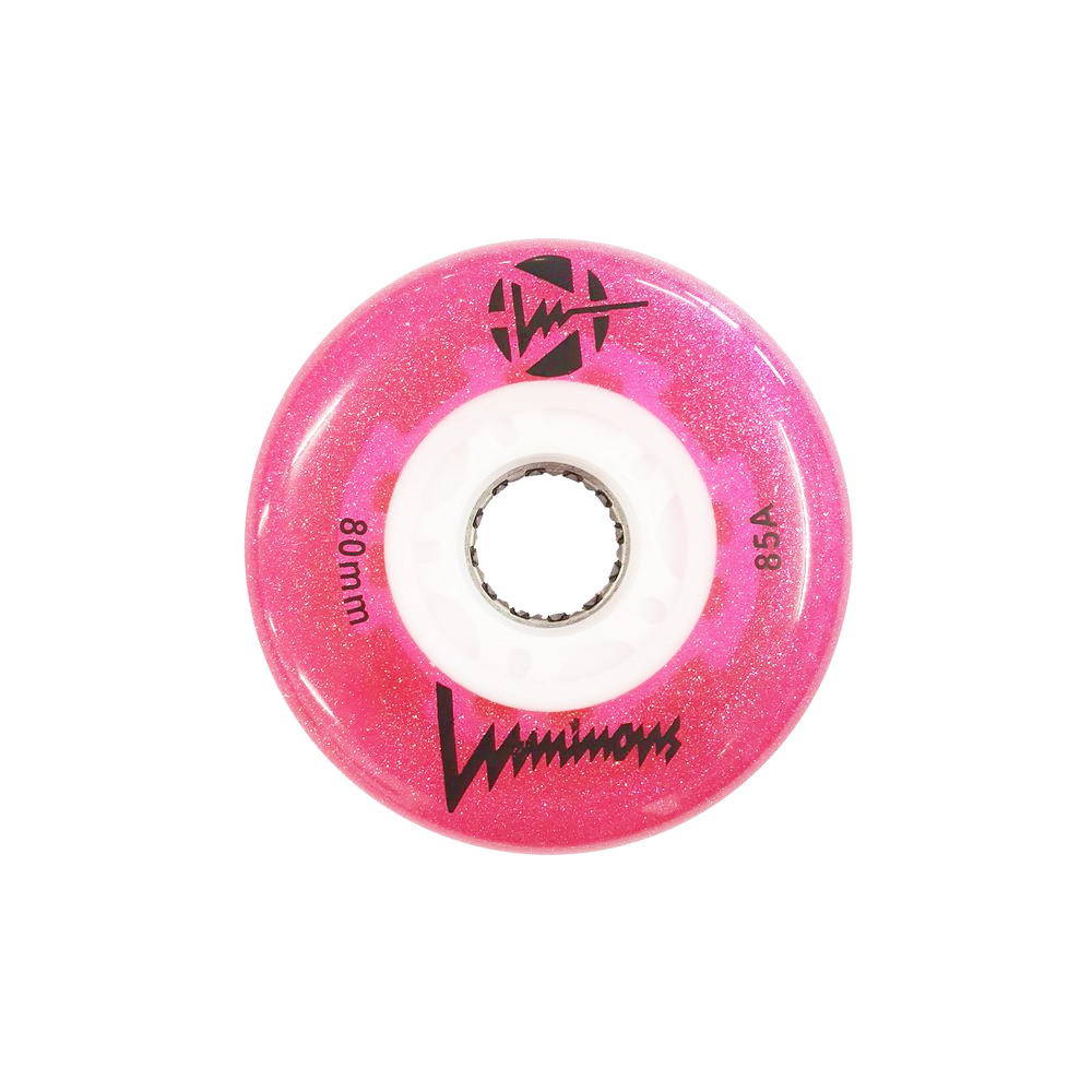 LUMINOUS 80mm Glitter Pink Wheels x1
