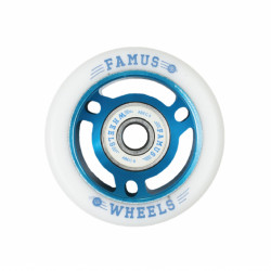 FAMUS Blue/White 56mm Quad Wheels x8