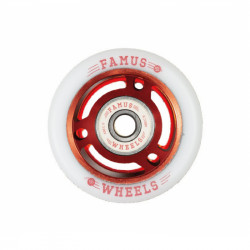 FAMUS Red/White 56mm Quad Wheels x8