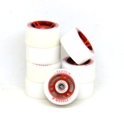 FAMUS Red/White 56mm Quad Wheels x8