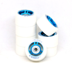 FAMUS Blue/White 56mm Quad Wheels x8