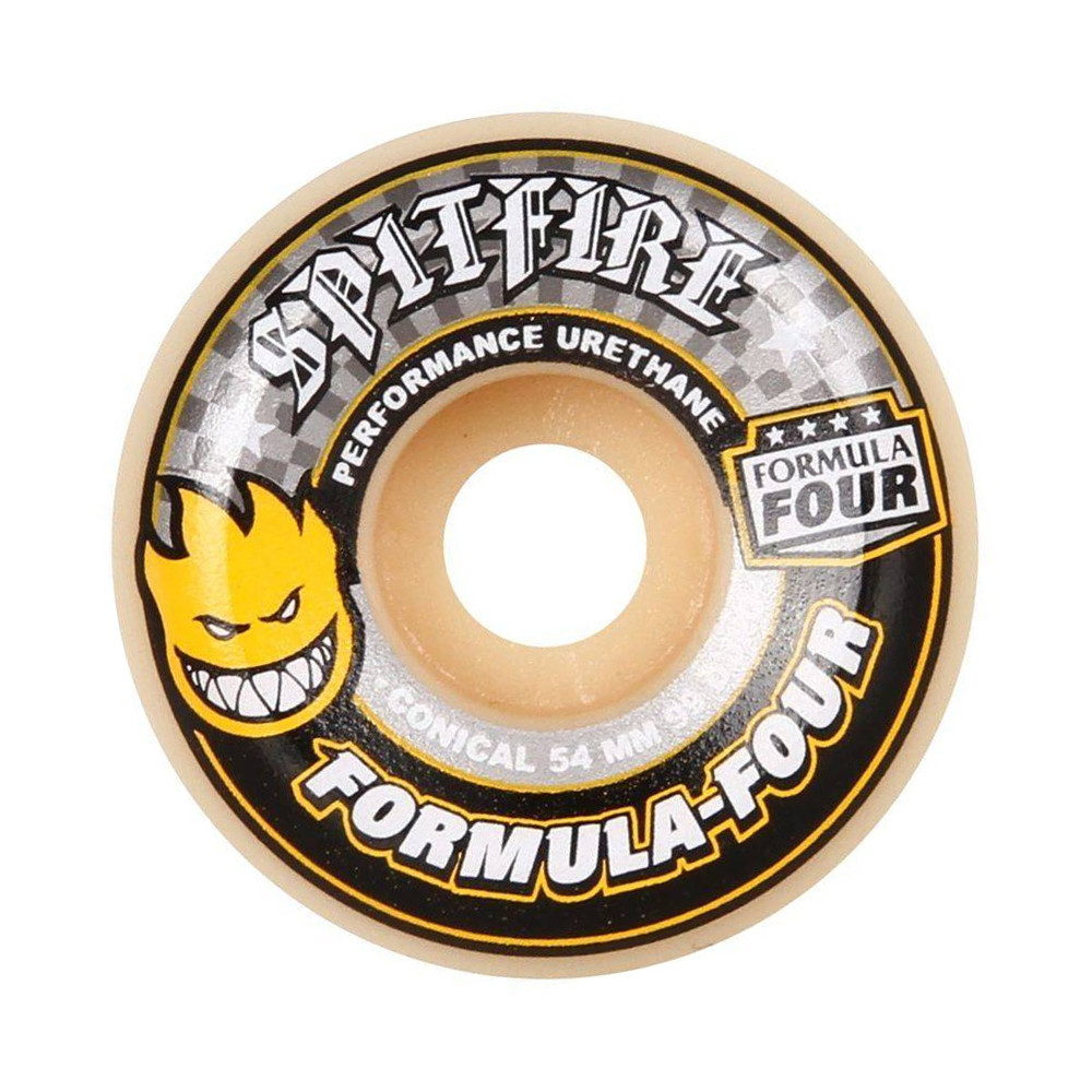 SPITFIRE WHEELS 54mm F4 99D Conical Yellow Print x4