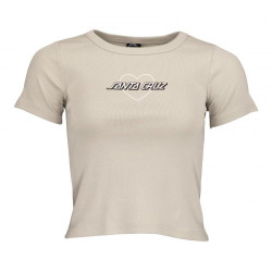 SANTA CRUZ Womens Heart Strip T-Shirt Silver