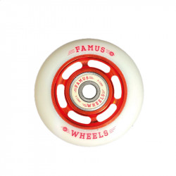 FAMUS Red/White 6 Spokes 64mm Wheels x4