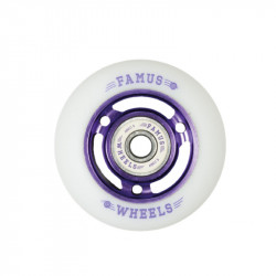 FAMUS Purple/White 3 Spokes 64mm Wheels x4