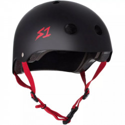 Casque S1 Lifer V2 Black Matte Red Straps Helmet
