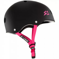 S1 Lifer V2 Black Matte Pink Straps Helmet