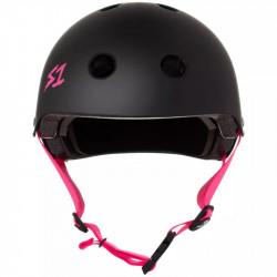 S1 Lifer V2 Black Matte Pink Straps Helmet