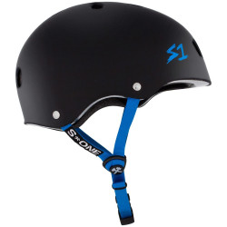 S1 Lifer V2 Black Matte Cyan Straps Helmet