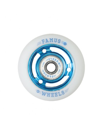 FAMUS Blue/White 3 Spokes 60mm Wheels x4