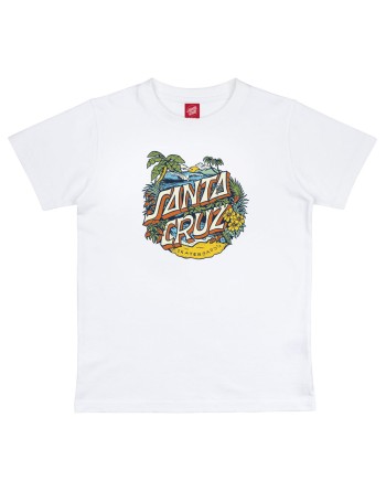 SANTA CRUZ Youth Aloha Dot Front White T-shirt