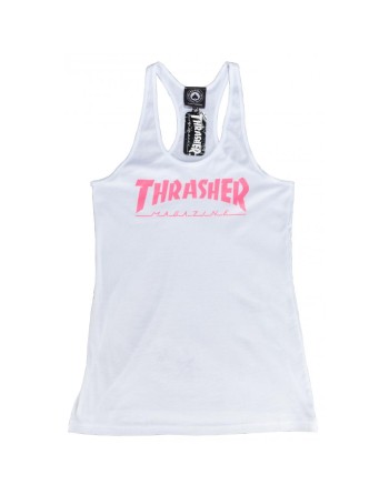 THRASHER Girl Vest Raceback White