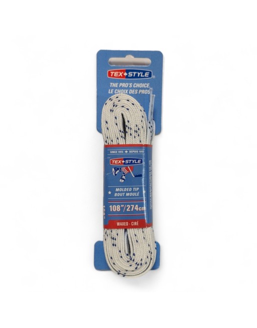 TEXSTYLE 1510MT Waxed Pro Laces White/Blue 108"